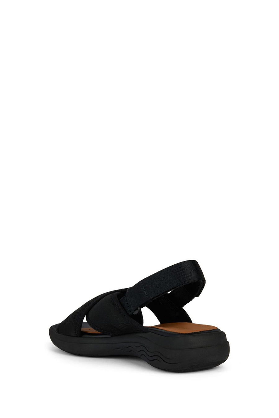 Geox Women's Black Spherica Ankle Strap Fabric Sandals