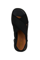 Geox Women's Black Spherica Ankle Strap Fabric Sandals | Derimod