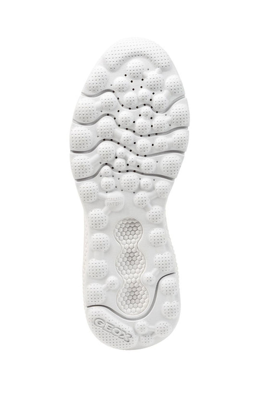 Geox Women's White Spherica Active Thick Sole Lace Up Fabric Sneaker
