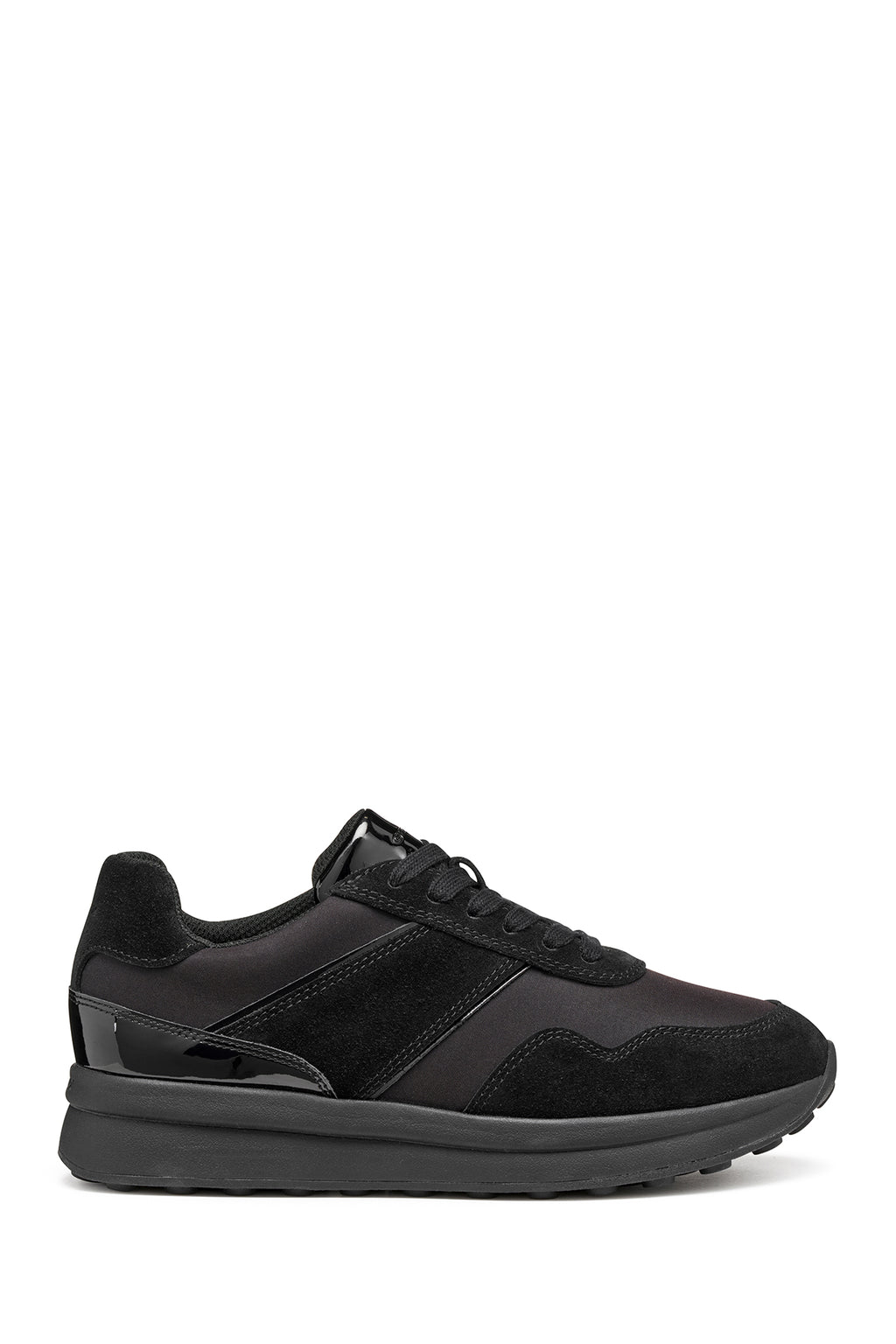 Geox Kadın Siyah D Runntıx A - Nylon+Suede Bağcıklı Kalın Tabanlı Kumaş Sneaker