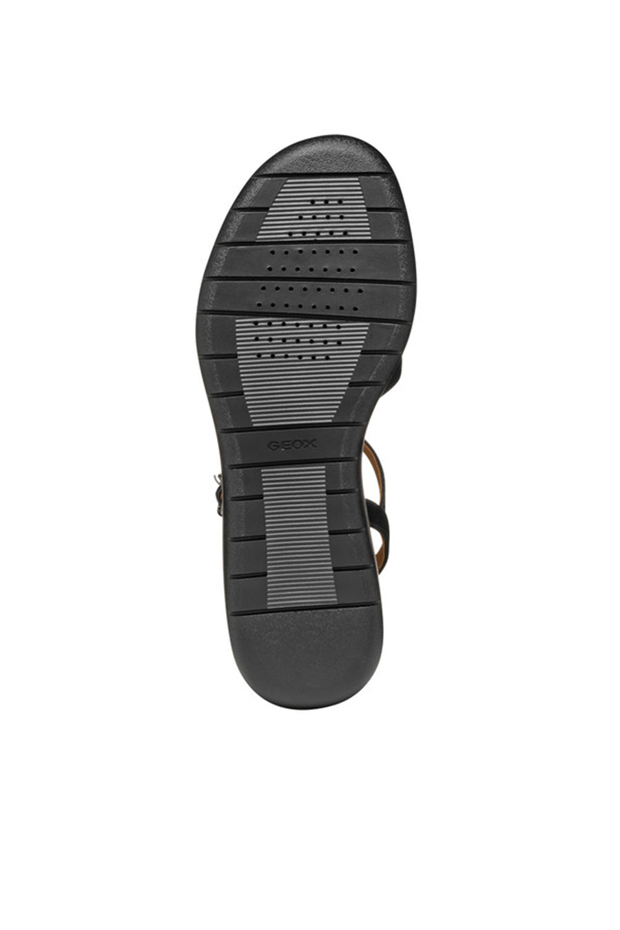 Geox Women Black Meliconia Wedge Heel Leather Sandal
