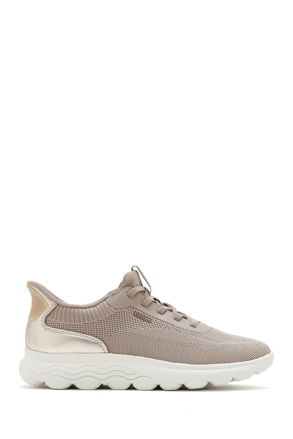 Geox Kadın Bej Spherica Plus Bağcıklı Kalın Tabanlı Kumaş Sneaker