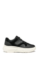 Geox Women Black Nebula Lace-Up Thick-Soled Leather Sneaker | Derimod
