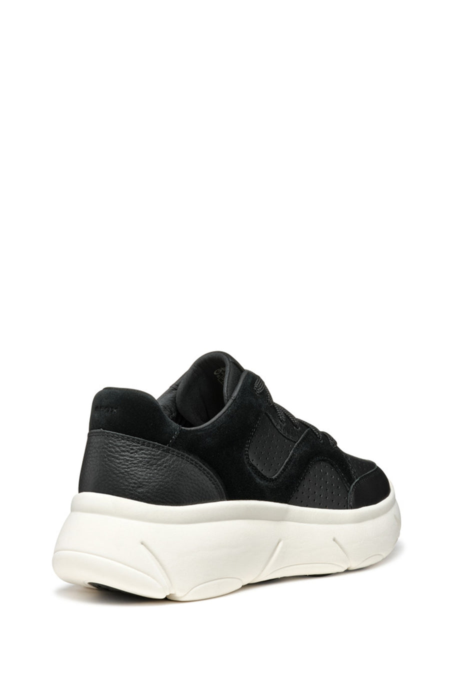 Geox Women Black Nebula Lace-Up Thick-Soled Leather Sneaker