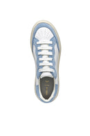 Geox Women White Spherica Ec4.1 Lace-Up Thick-Soled Leather Sneaker | Derimod