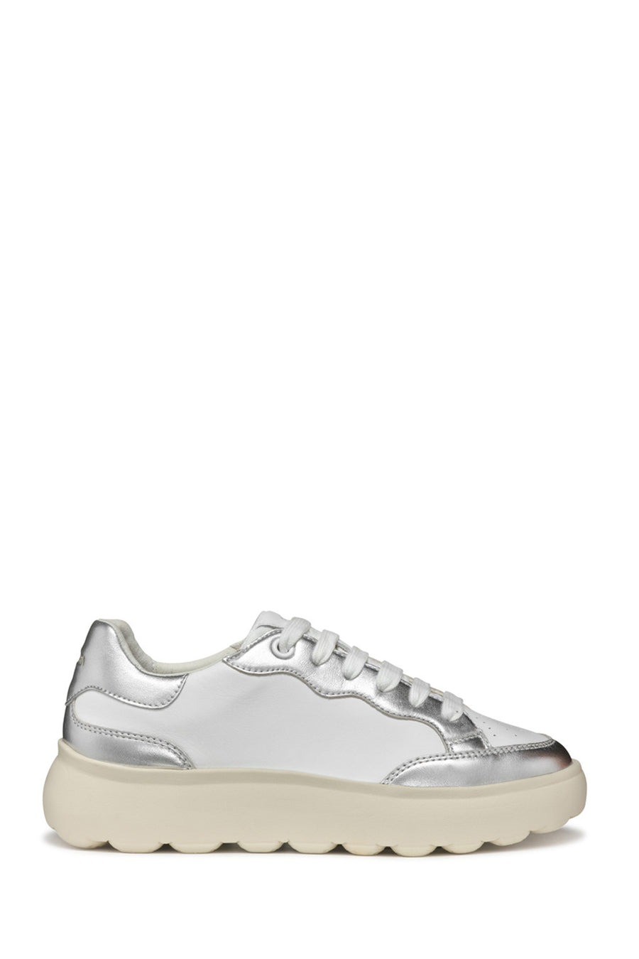 Geox Kadın Beyaz Spherica Ec4.1 Bağcıklı Kalın Tabanlı Deri Sneaker D55TCA085Y2C0007 | Derimod