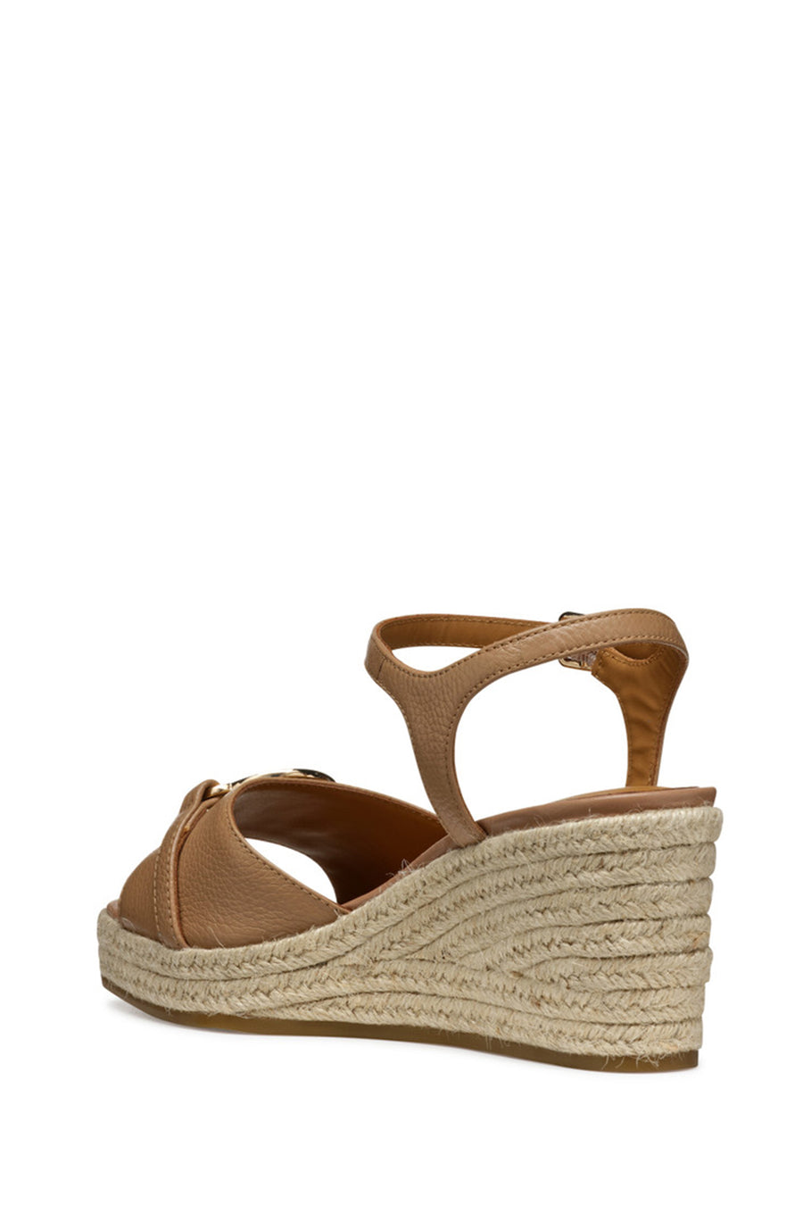 Geox Women Beige D Panarea Wedge Heel Leather Sandal