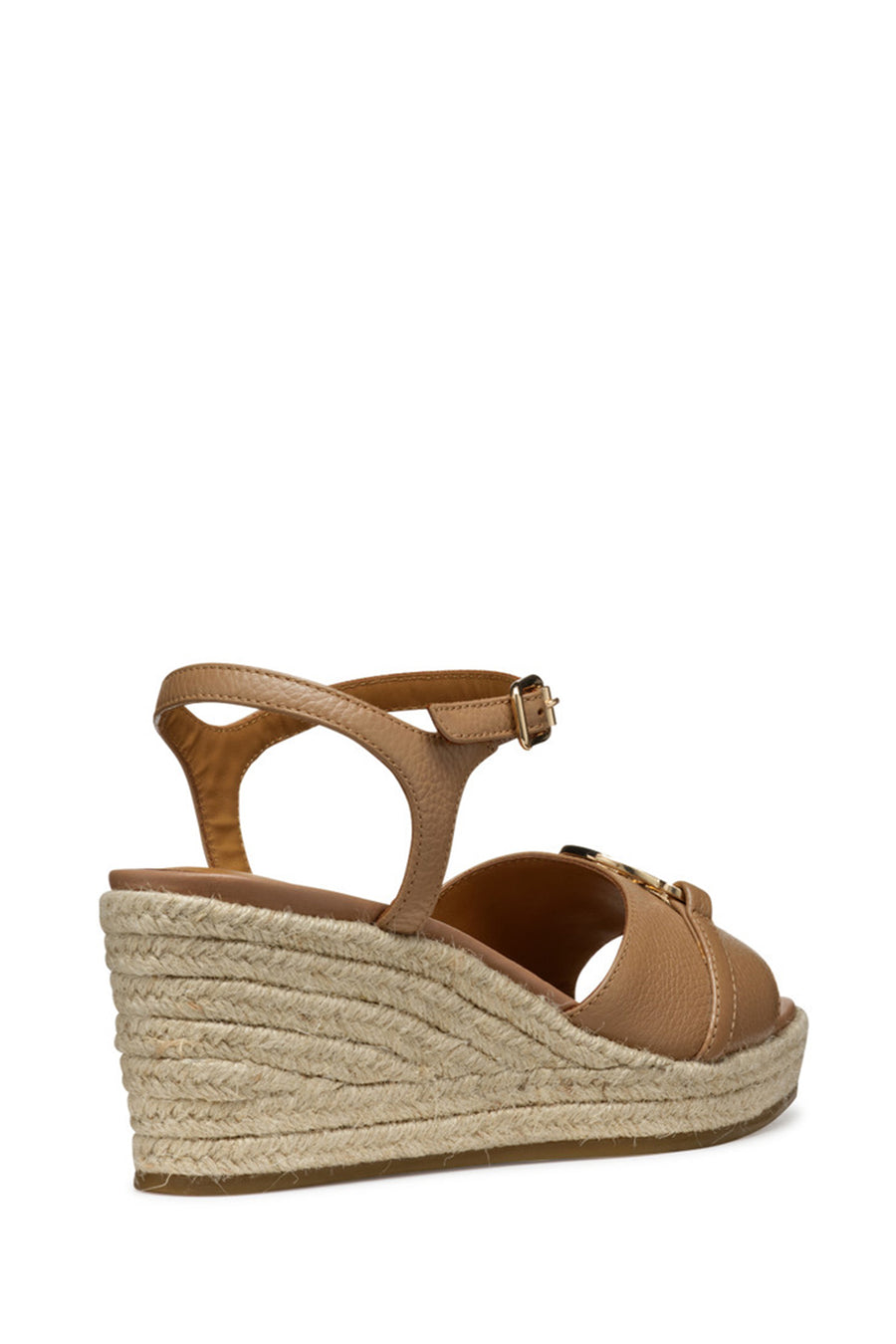 Geox Women Beige D Panarea Wedge Heel Leather Sandal