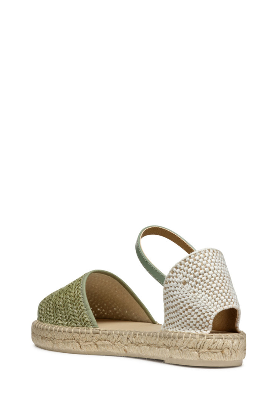 Geox Women Green D Lampedusa Braided Leather Espadrille