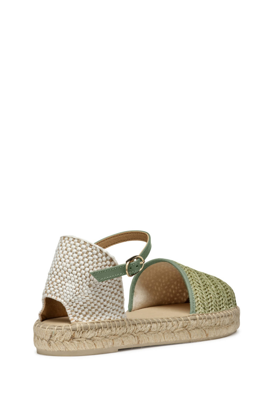 Geox Women Green D Lampedusa Braided Leather Espadrille