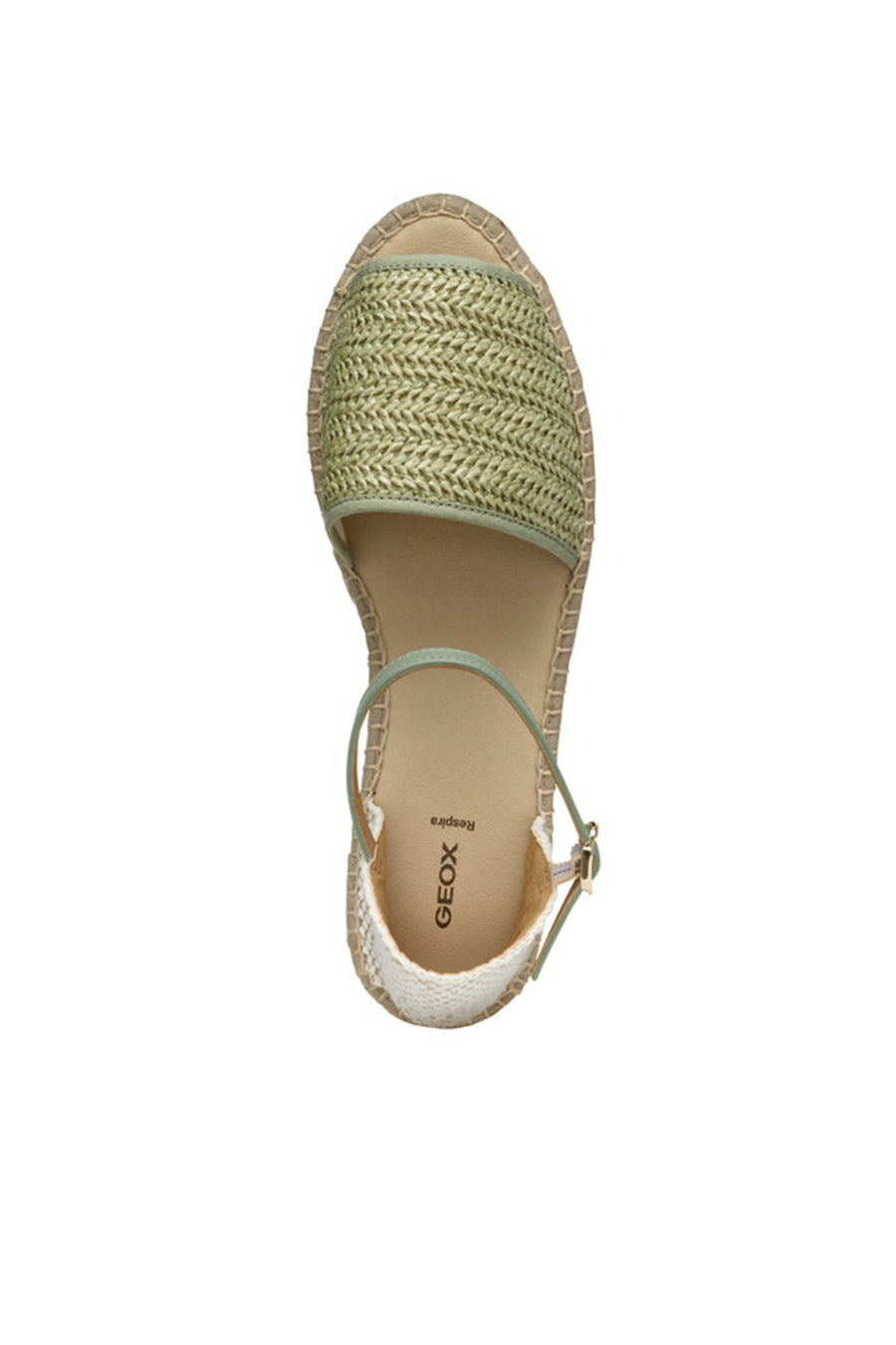 Geox Women Green D Lampedusa Braided Leather Espadrille