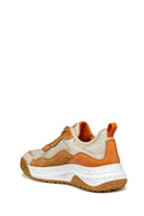 Geox Kadın Kahverengi Oliviera + Grip Bağcıklı Kalın Tabanlı Deri Sneaker | Derimod