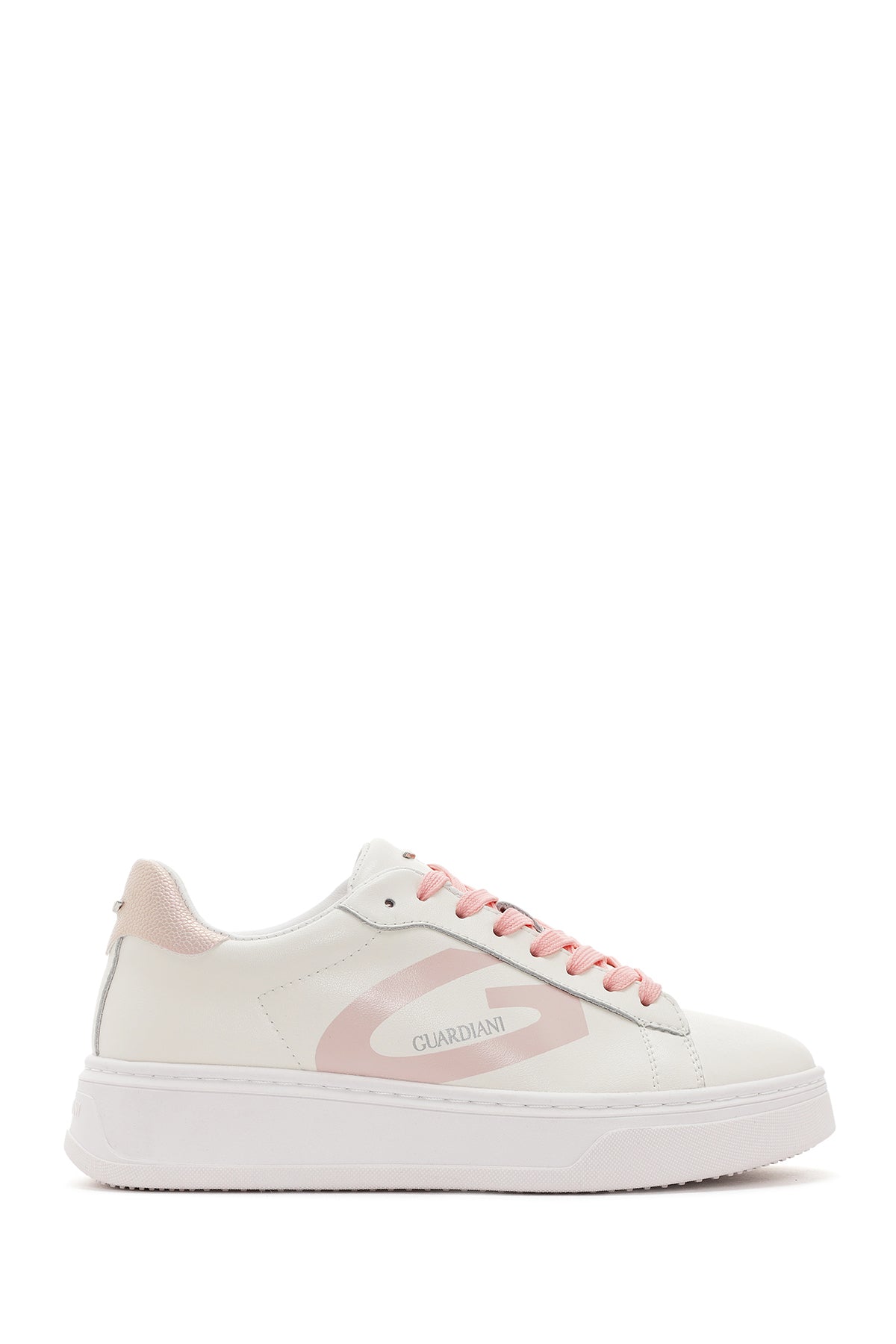 Alberto Guardiani Women's Beige New Era Lace-Up Leather Sneakers G03G100028 | Derimod