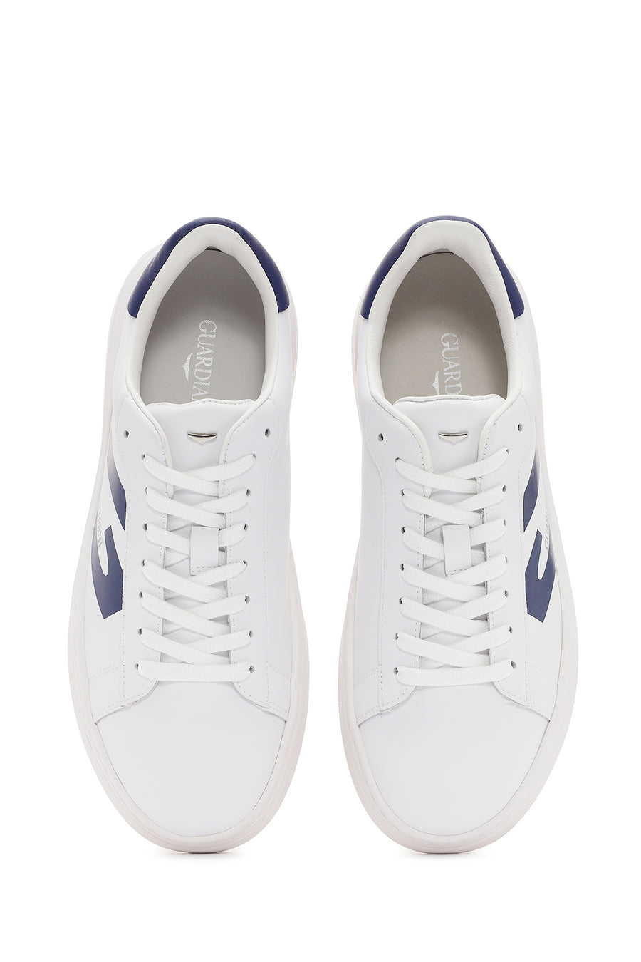 Alberto Guardiani Erkek Beyaz New Era Bağcıklı Deri Sneaker