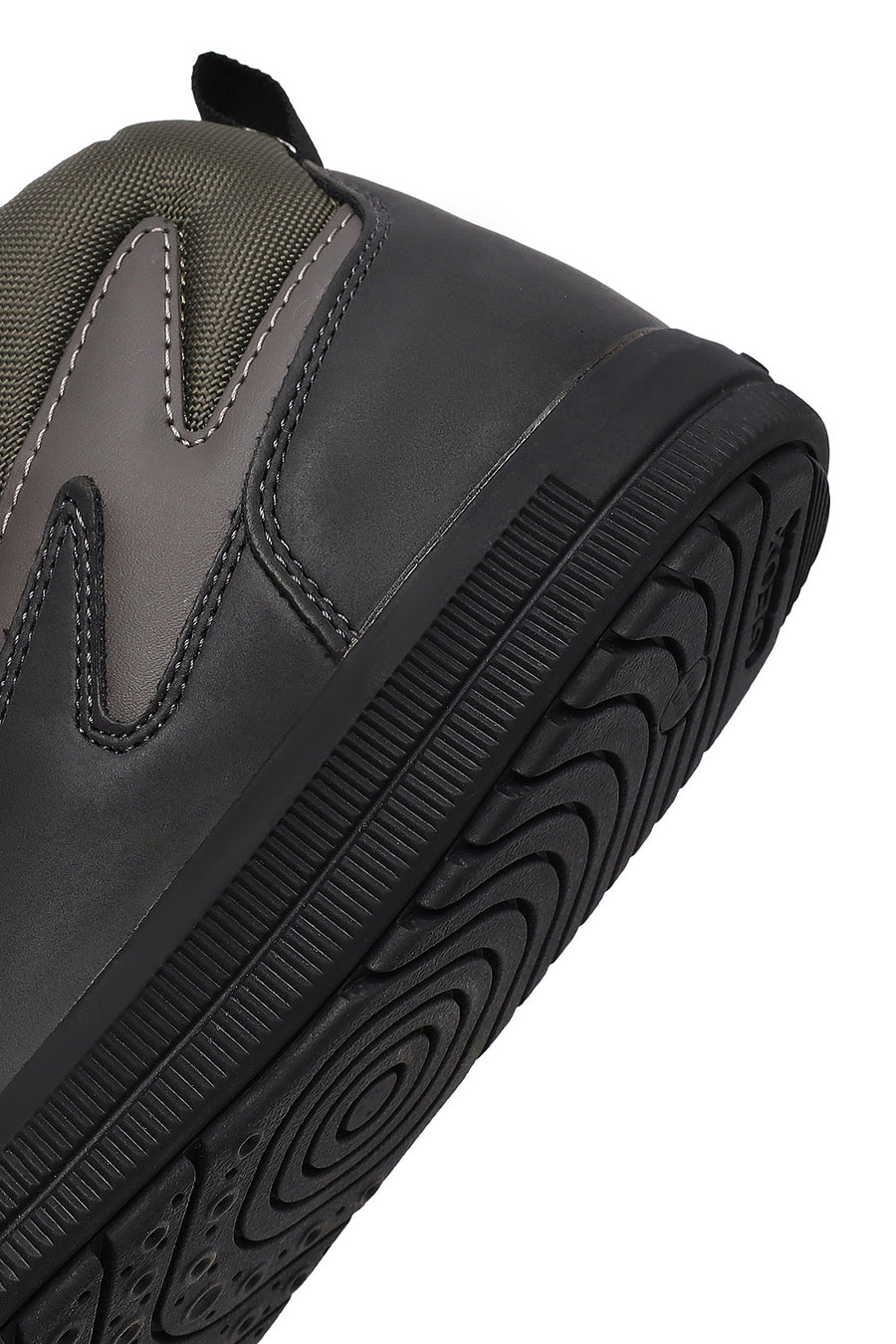 Geox Boys Black Arzach High Lace-Up Strapped Leather Boots