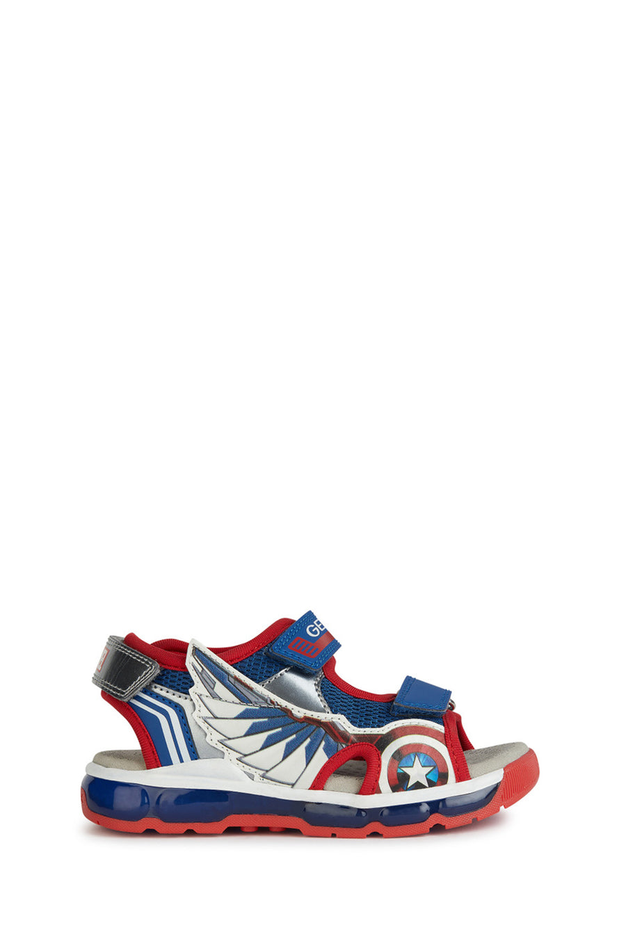 Geox Boy Red Android Strap Leather Sandals J450QA01454C0200 | Derimod