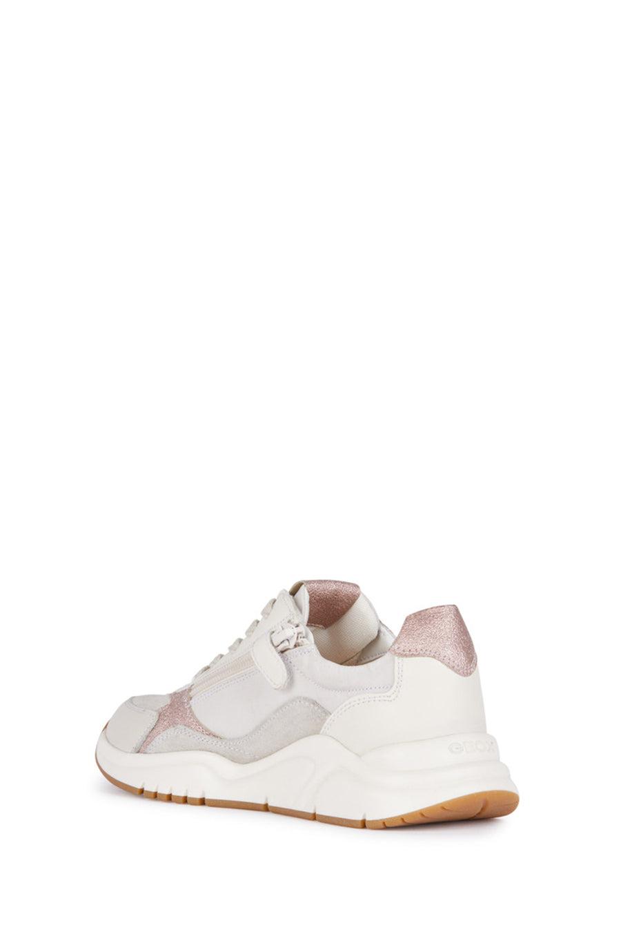 Geox Girls White Mawazy Lace-Up Sneaker