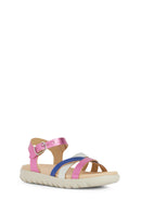 Geox Girl Fuchsia Soleima Strappy Leather Sandals | Derimod