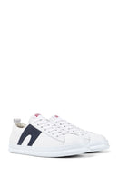 Camper Men's White Runner Lace-up Leather Sneaker | Derimod
