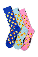 Happy Socks Male Multicolored Duck Patterned Cotton 3-Pack Sock Set | Derimod