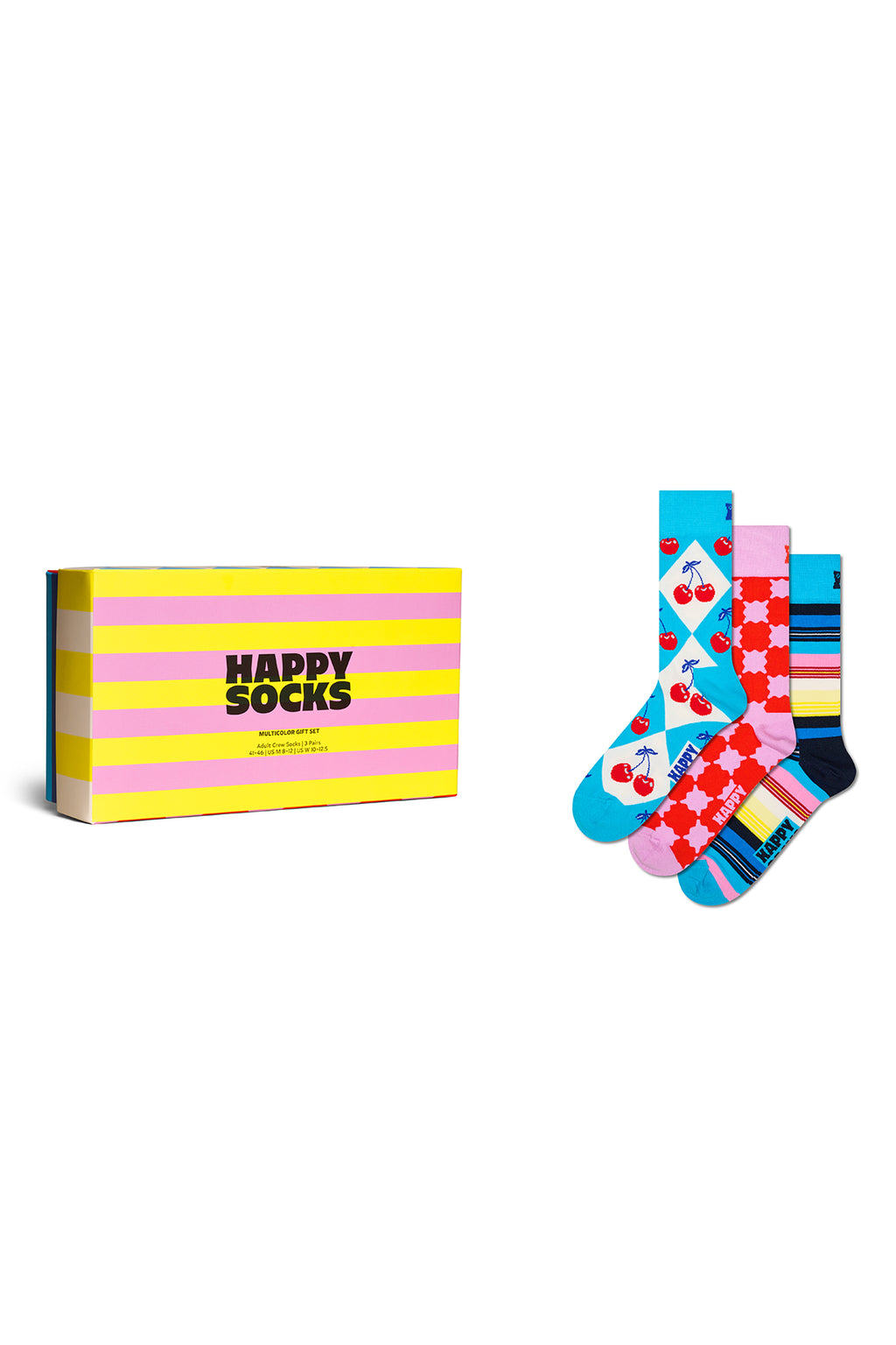 Happy Socks Kadın Çok Renkli Desenli Pamuklu 3’lü Çorap Seti