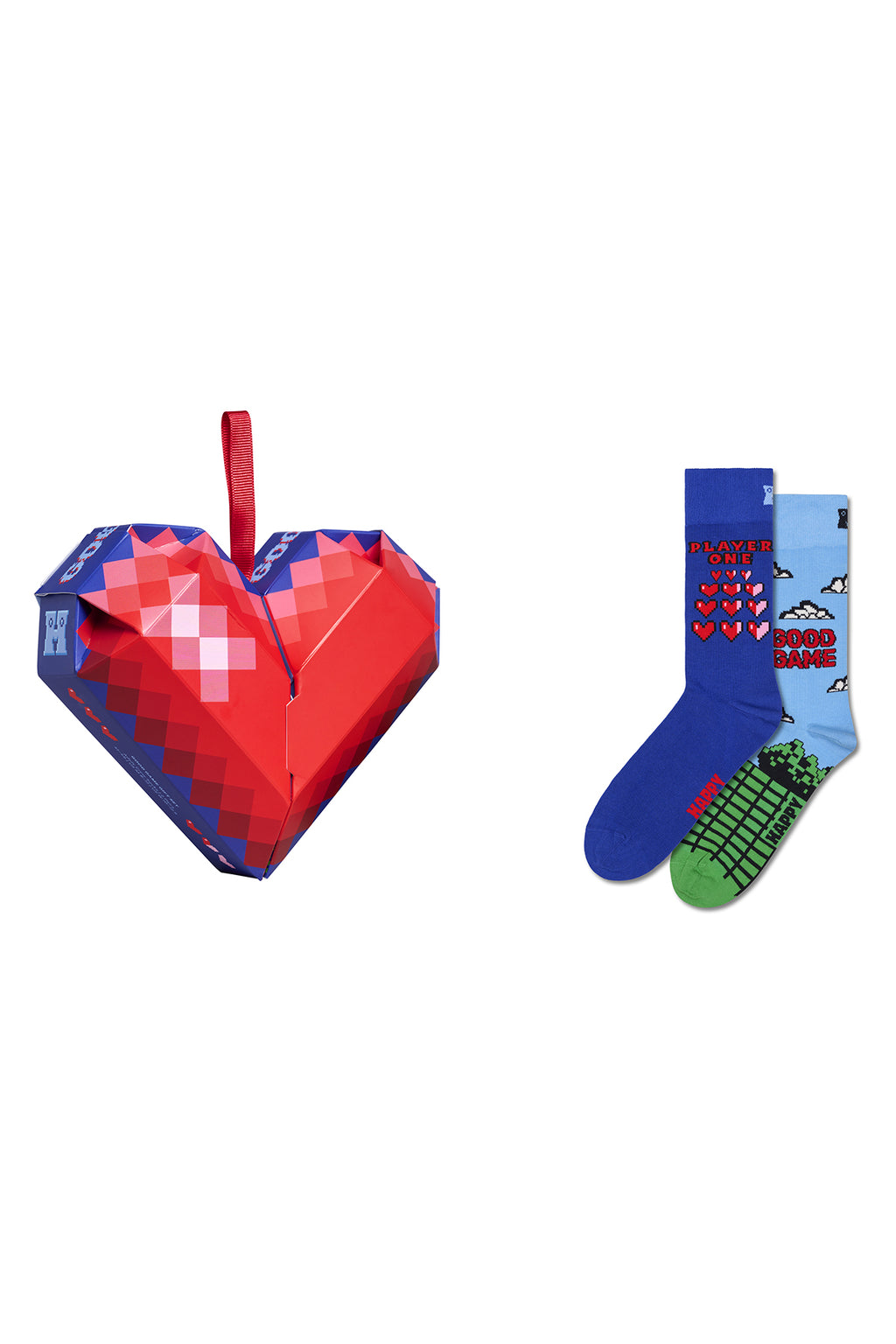 Happy Socks Erkek Çok Renkli Desenli Pamuklu 2'li Çorap Seti