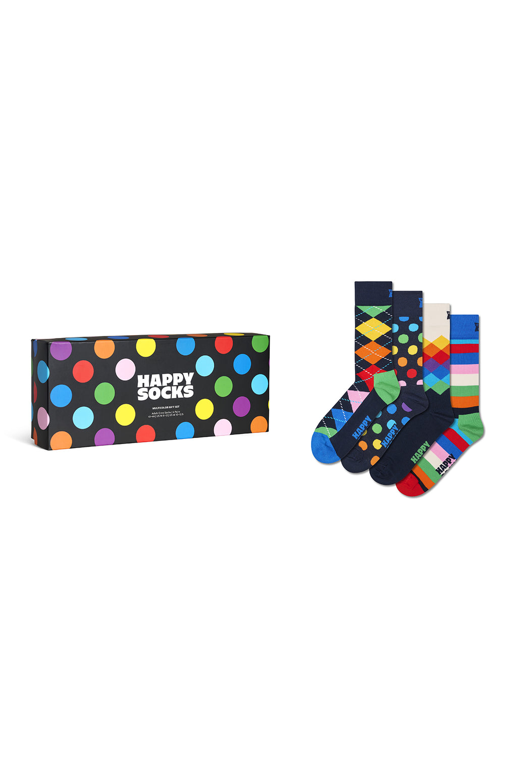 Happy Socks Erkek Çok Renkli Desenli Pamuklu 4'lü Çorap Seti