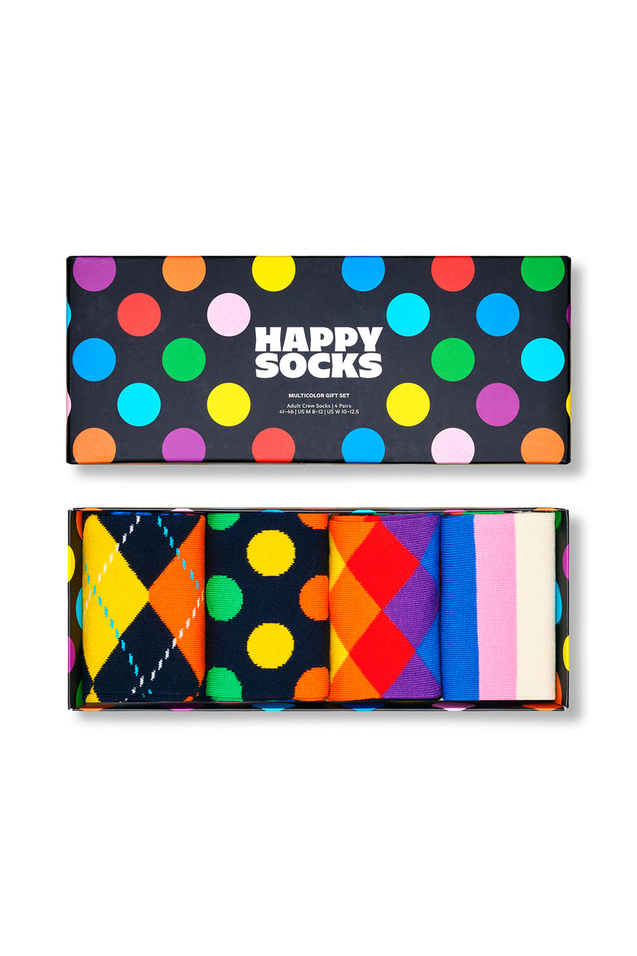 Happy Socks Erkek Çok Renkli Desenli Pamuklu 4'lü Çorap Seti