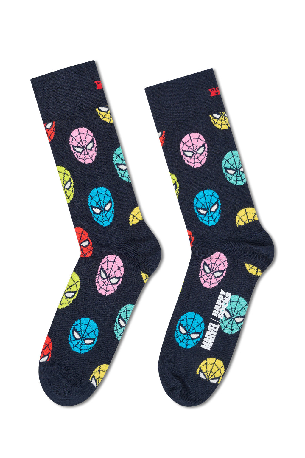 Happy Socks Erkek Çok Renkli Spıder-Man Desenli Pamuklu 3’lü Çorap Seti