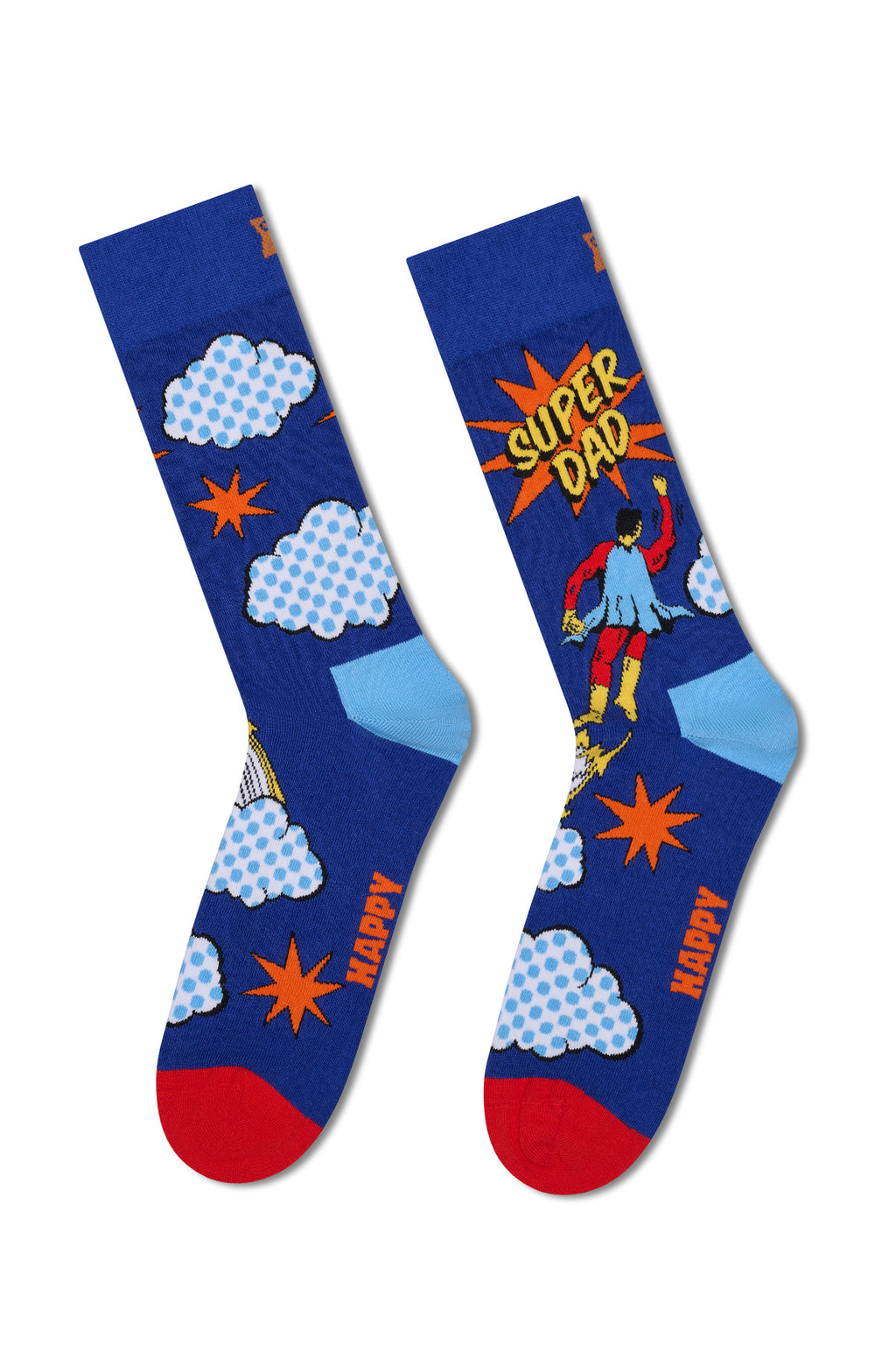 Happy Socks Erkek Mavi Baba Temalı Pamuklu Çorap