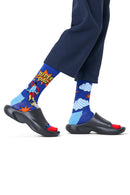 Happy Socks Male Blue Dad-Themed Cotton Socks | Derimod