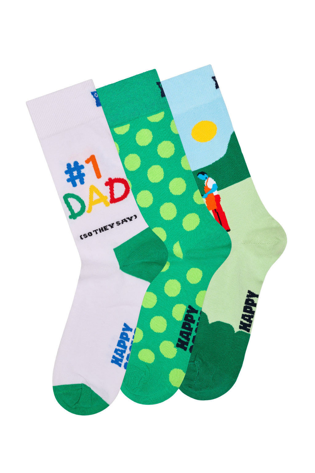 Happy Socks Erkek Çok Renkli Desenli Pamuklu 3'lü Çorap Seti