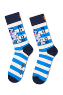 Happy Socks Male Blue Star Wars R2-D2 Patterned Cotton Socks | Derimod