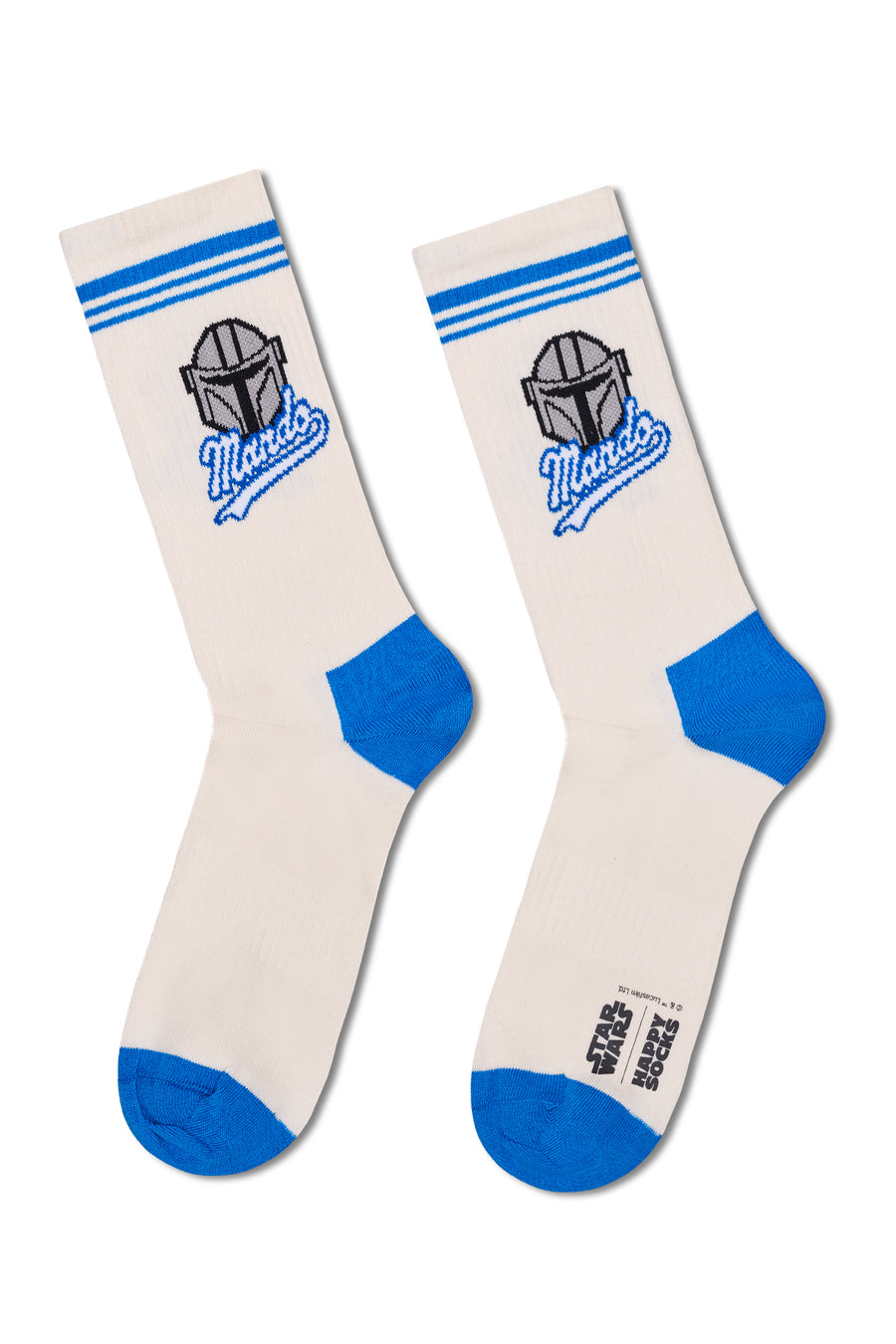 Happy Socks Erkek Beyaz Star Wars Mando Desenli Pamuklu Çorap P005730 | Derimod