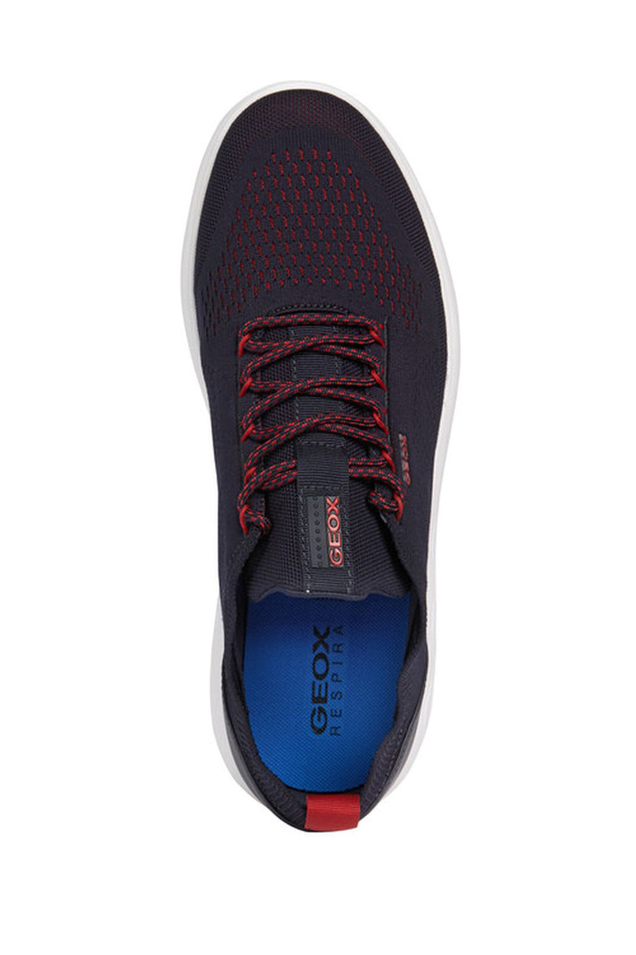Geox Men's Navy Blue Spherica Lace Up Fabric Sneaker