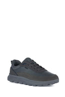Geox Men's Grey Spherica Suede Leather Detailed Lace-Up Sneaker | Derimod