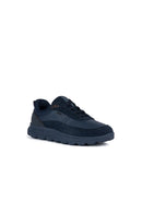 Geox Men's Navy Blue Spherica Suede Leather Detailed Lace Up Casual Sneaker | Derimod