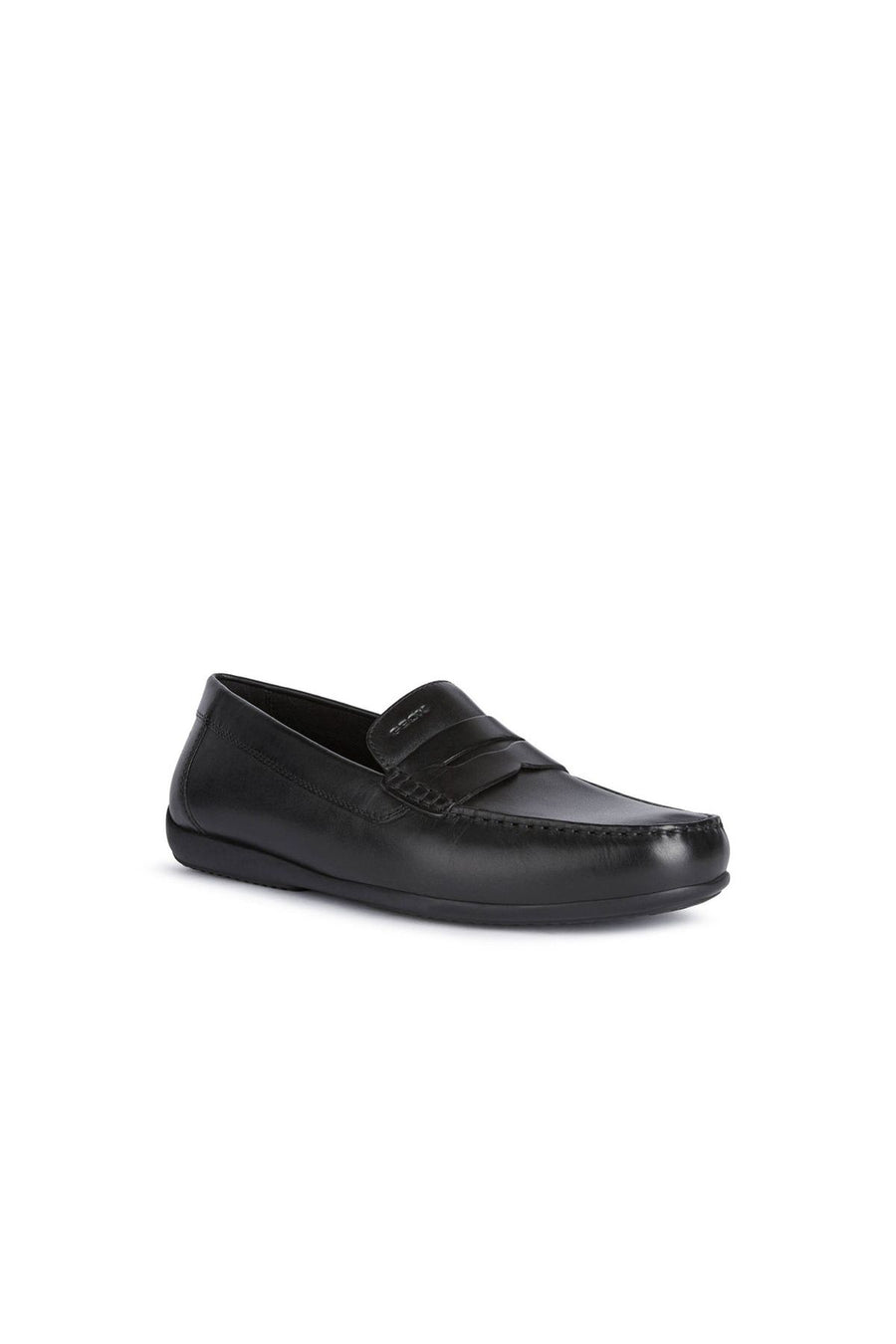 Geox Men's Black Ascanio Leather Casual Loafer