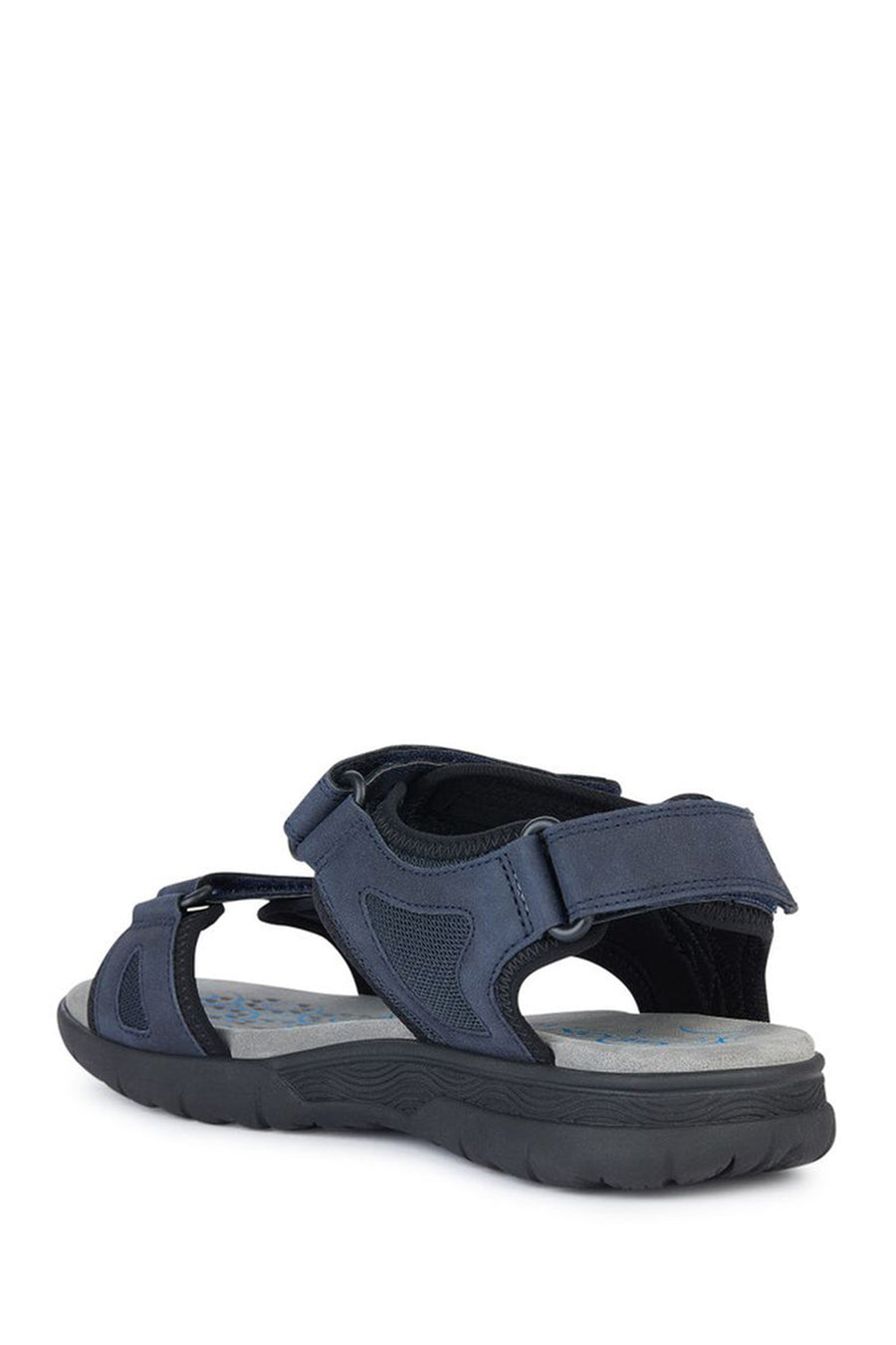 Geox Men's Navy Blue Spherica Ec5 Ankle Strap Suede Leather Sandals