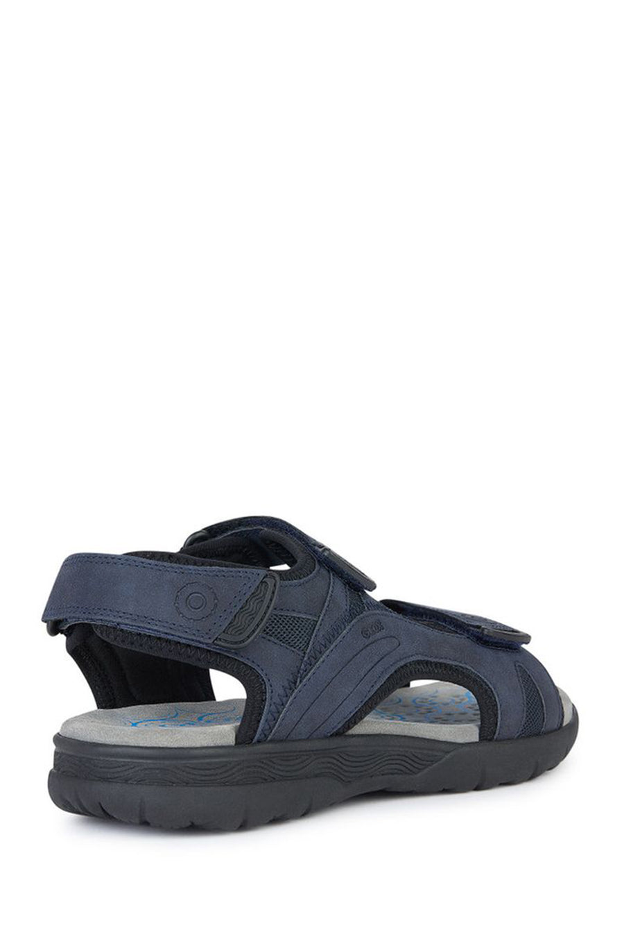 Geox Men's Navy Blue Spherica Ec5 Ankle Strap Suede Leather Sandals