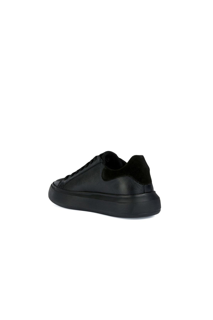 Geox Men's Black Deiven Lace-Up Leather Casual Sneaker