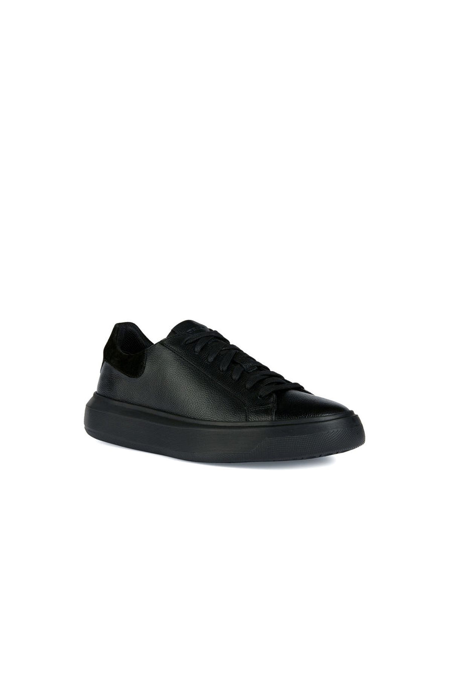 Geox Men's Black Deiven Lace-Up Leather Casual Sneaker