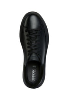 Geox Men's Black Deiven Lace-Up Leather Casual Sneaker | Derimod