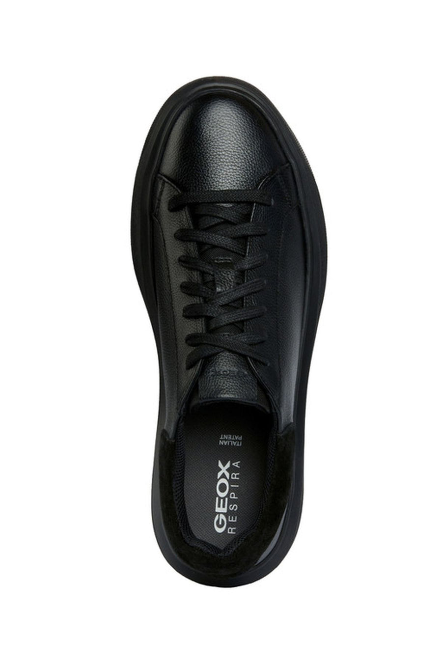 Geox Men's Black Deiven Lace-Up Leather Casual Sneaker