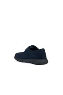 Geox Men's Navy Blue Adacter Lace-Up Nubuck Leather Casual Shoes | Derimod