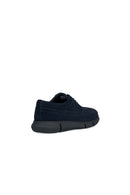 Geox Men's Navy Blue Adacter Lace-Up Nubuck Leather Casual Shoes | Derimod