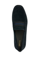 Geox Men's Navy Blue Ascanio Suede Leather Casual Loafer | Derimod