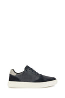 Geox Men's Navy Blue Deiven Lace-up Leather Casual Shoes | Derimod