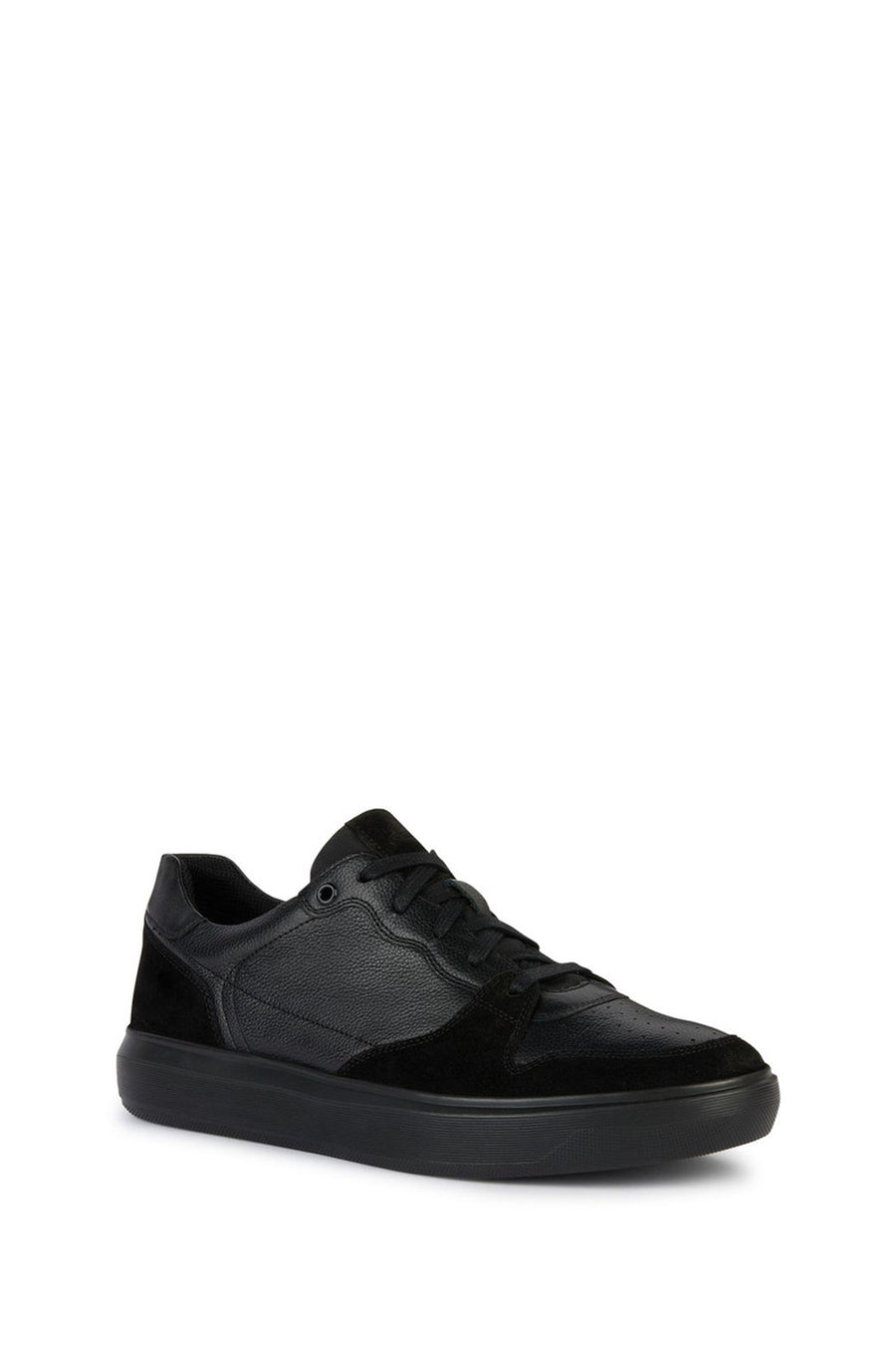 Geox Men's Black Deiven Lace-Up Leather Casual Shoes