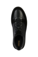Geox Men's Black Deiven Lace-Up Leather Casual Shoes | Derimod